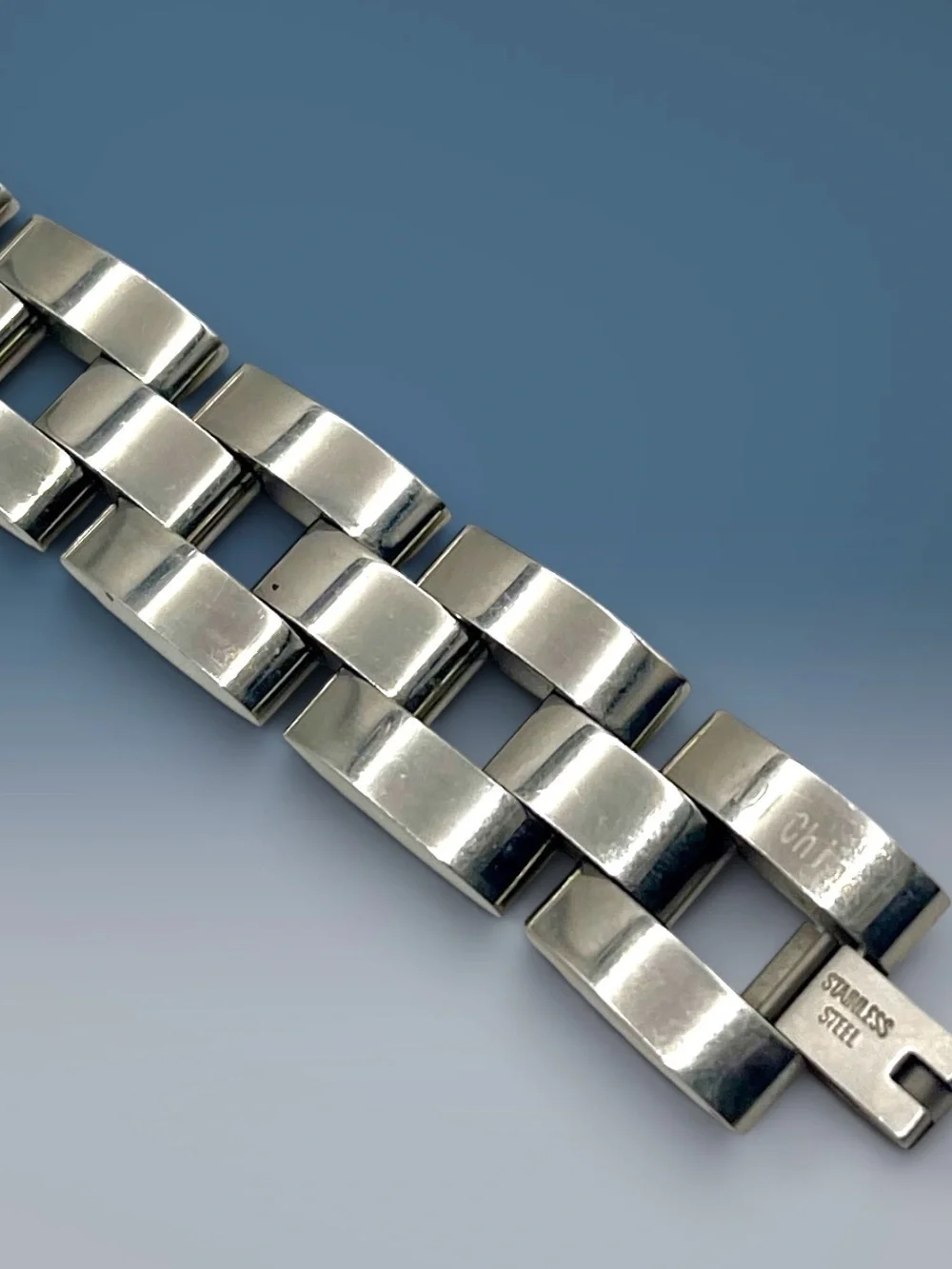 Men’s Stainless Steel Watch Link Style Chain Bracelet Substantial Statement